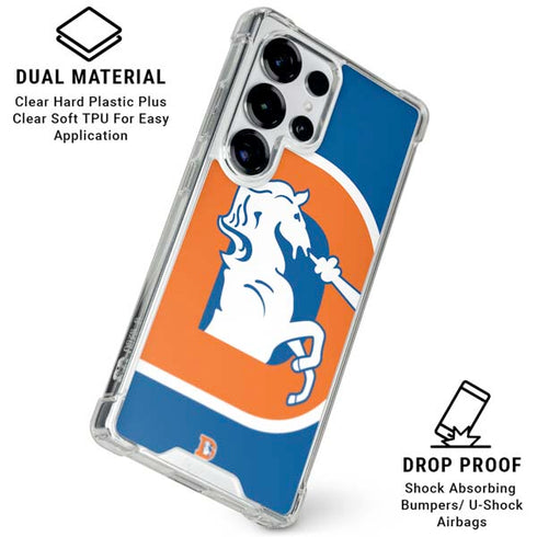 NFL Denver Broncos Retro Logo Galaxy S25 Ultra Clear Case