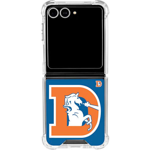 NFL Denver Broncos Retro Logo Galaxy Z Flip7 Clear Case
