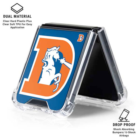 NFL Denver Broncos Retro Logo Galaxy Z Flip7 Clear Case