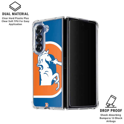 NFL Denver Broncos Retro Logo Galaxy Z Fold7 Clear Case