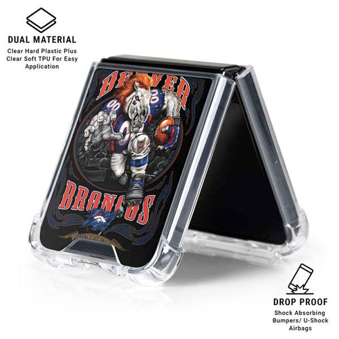 Liquid Blue NFL Denver Broncos Running Back Galaxy Z Flip6 Clear Case