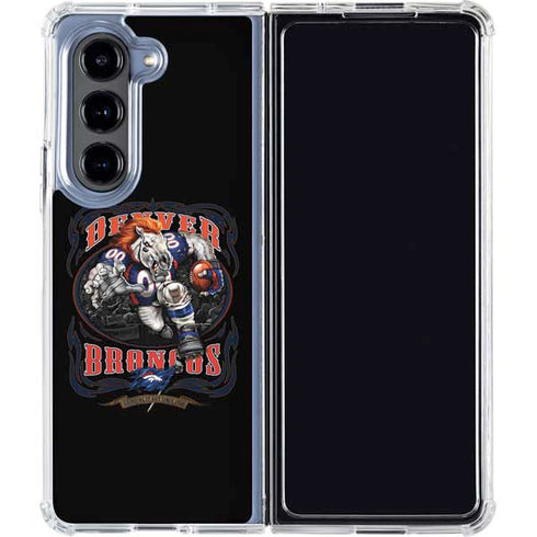 Liquid Blue NFL Denver Broncos Running Back Galaxy Z Fold5 5G Clear Case