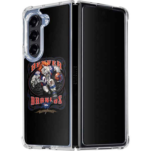 Liquid Blue NFL Denver Broncos Running Back Galaxy Z Fold5 5G Clear Case