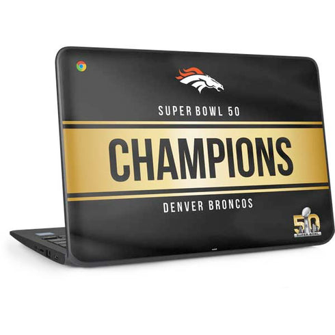 NFL Denver Broncos Super Bowl 50 Champions Black HP Chromebook Skin