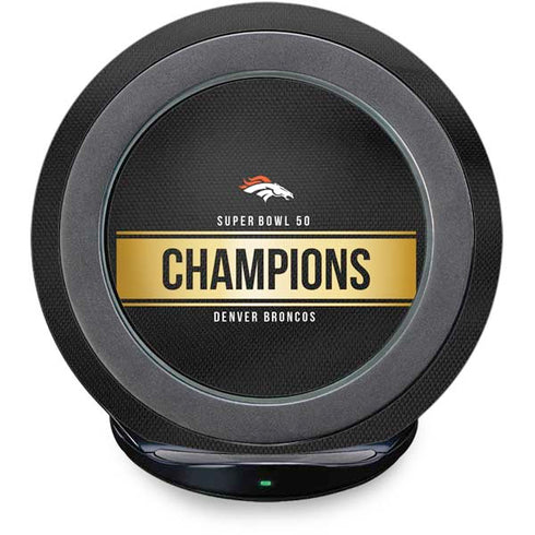 NFL Denver Broncos Super Bowl 50 Champions Black Fast Charge Wireless Charging Stand Skin