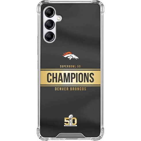 NFL Denver Broncos Super Bowl 50 Champions Black Gabb Phone 4 Clear Case