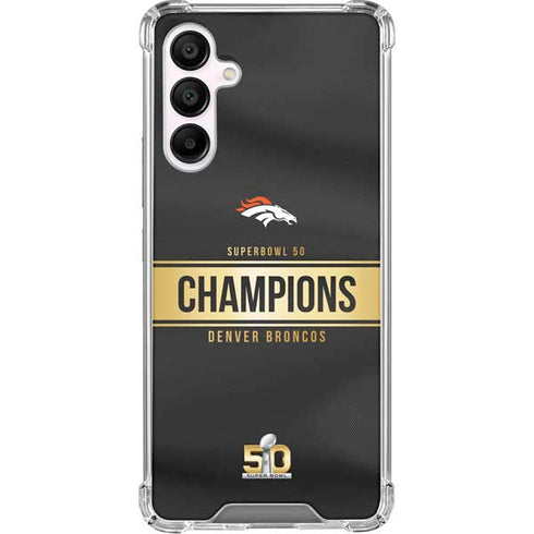 NFL Denver Broncos Super Bowl 50 Champions Black Galaxy A16 5G Clear Case
