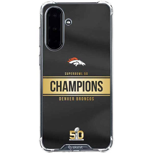 NFL Denver Broncos Super Bowl 50 Champions Black Galaxy A36 5G Clear Case