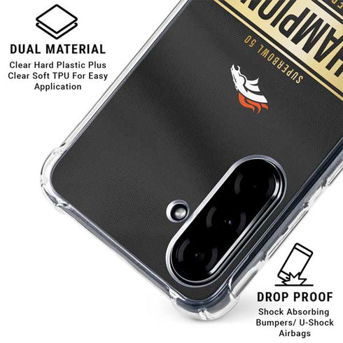NFL Denver Broncos Super Bowl 50 Champions Black Galaxy A36 5G Clear Case