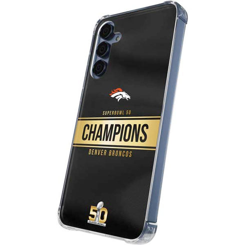 NFL Denver Broncos Super Bowl 50 Champions Black Galaxy A55 5G Clear Case