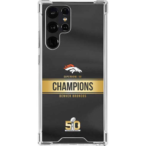 NFL Denver Broncos Super Bowl 50 Champions Black Galaxy S23 Ultra Clear Case