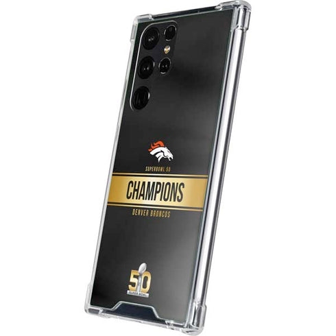 NFL Denver Broncos Super Bowl 50 Champions Black Galaxy S23 Ultra Clear Case