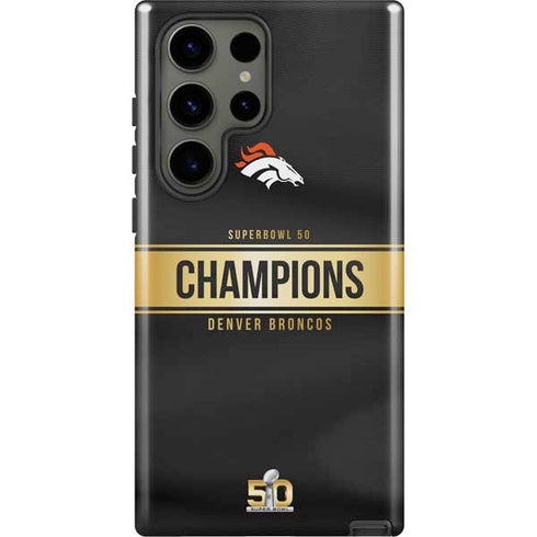 NFL Denver Broncos Super Bowl 50 Champions Black Galaxy S23 Ultra Pro Case