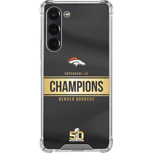 NFL Denver Broncos Super Bowl 50 Champions Black Galaxy S24 FE Clear Case