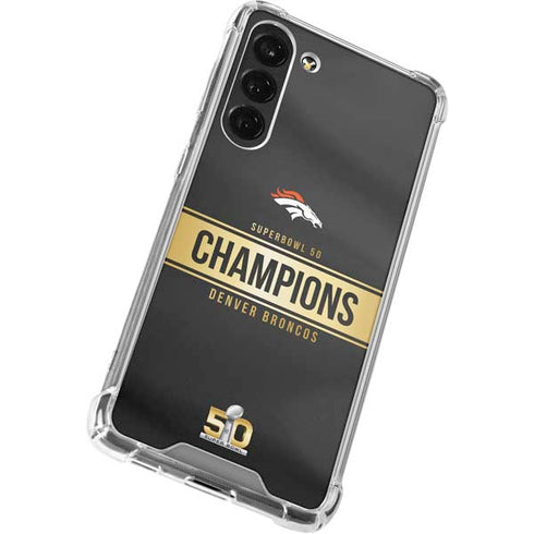 NFL Denver Broncos Super Bowl 50 Champions Black Galaxy S24 FE Clear Case