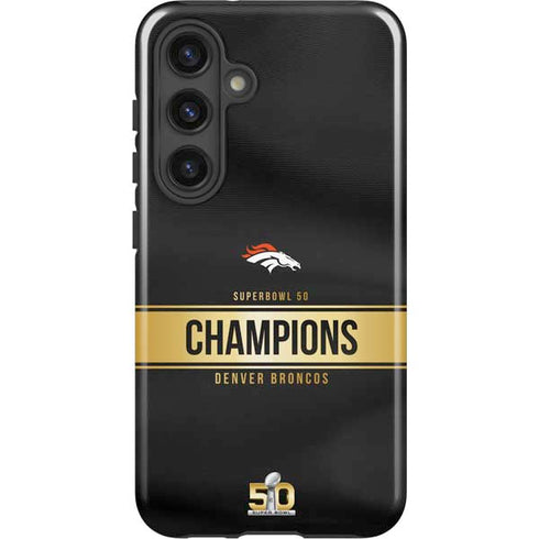 NFL Denver Broncos Super Bowl 50 Champions Black Galaxy S25 Plus Impact Case