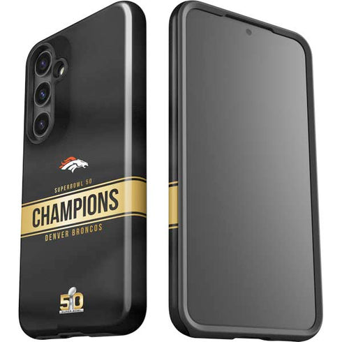 NFL Denver Broncos Super Bowl 50 Champions Black Galaxy S25 Plus Impact Case