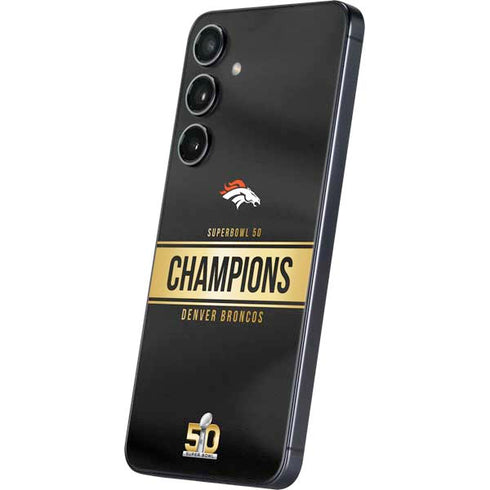 NFL Denver Broncos Super Bowl 50 Champions Black Galaxy S25 Plus Skin