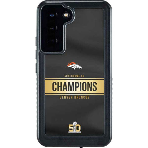 NFL Denver Broncos Super Bowl 50 Champions Black Galaxy S24 Plus Waterproof Case