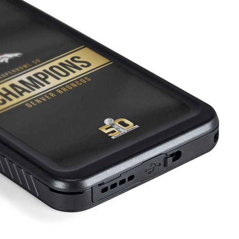 NFL Denver Broncos Super Bowl 50 Champions Black Galaxy S24 Plus Waterproof Case