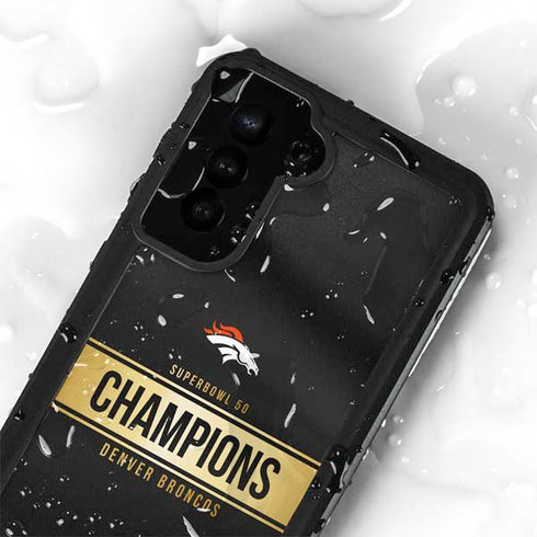 NFL Denver Broncos Super Bowl 50 Champions Black Galaxy S24 Plus Waterproof Case