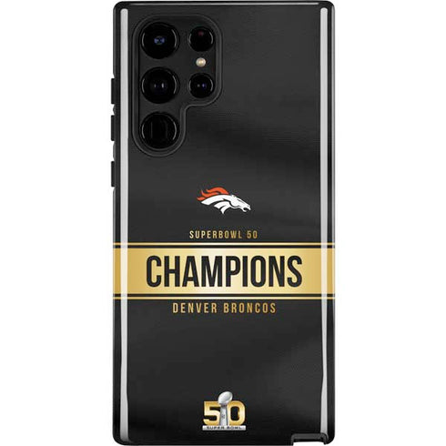 NFL Denver Broncos Super Bowl 50 Champions Black Galaxy S25 Ultra Impact Case
