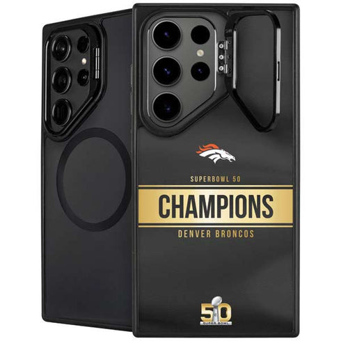 NFL Denver Broncos Super Bowl 50 Champions Black Galaxy S24 Ultra Kickstand Case