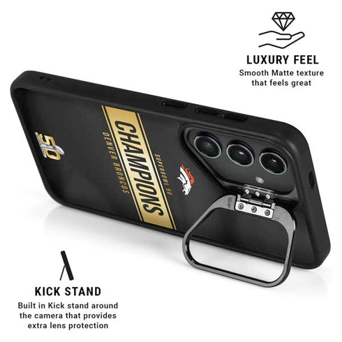NFL Denver Broncos Super Bowl 50 Champions Black Galaxy S24 Ultra Kickstand Case