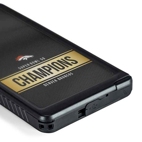 NFL Denver Broncos Super Bowl 50 Champions Black Galaxy S24 Ultra Waterproof Case