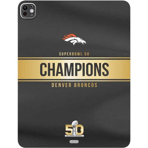 NFL Denver Broncos Super Bowl 50 Champions Black iPad Pro 13in M4 (2024) Skin