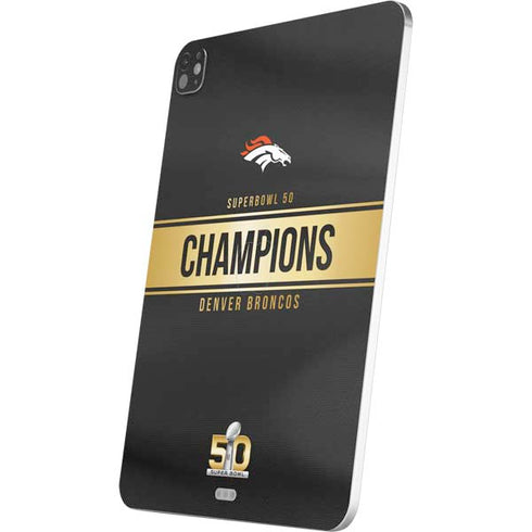NFL Denver Broncos Super Bowl 50 Champions Black iPad Pro 13in M4 (2024) Skin