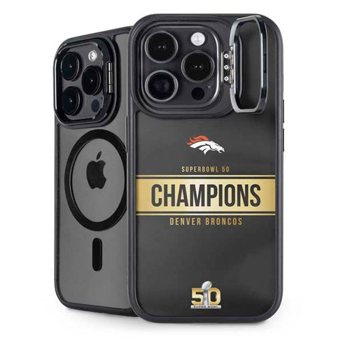 NFL Denver Broncos Super Bowl 50 Champions Black iPhone 13 Pro Kickstand Case