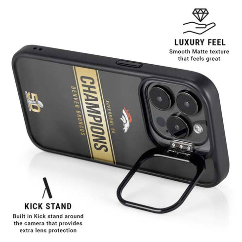NFL Denver Broncos Super Bowl 50 Champions Black iPhone 13 Pro Kickstand Case