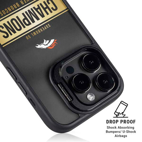 NFL Denver Broncos Super Bowl 50 Champions Black iPhone 14 Pro Kickstand Case