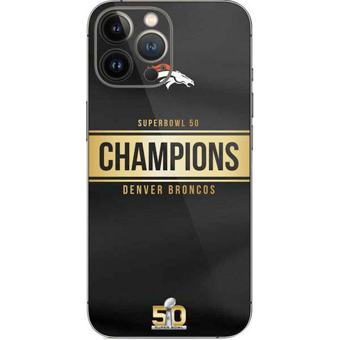 NFL Denver Broncos Super Bowl 50 Champions Black iPhone 15 Pro Max Skin