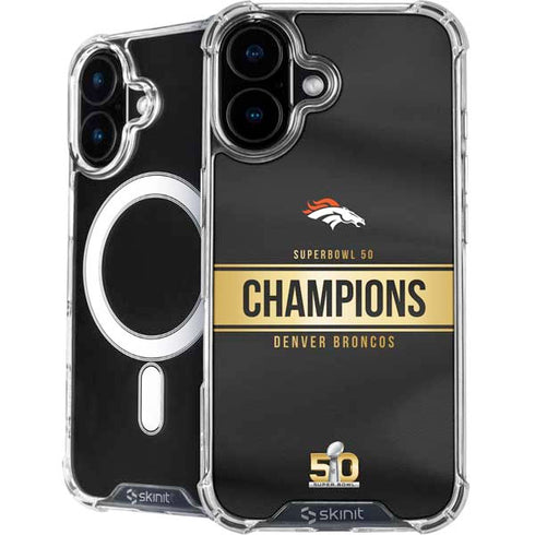 NFL Denver Broncos Super Bowl 50 Champions Black iPhone 16 MagSafe Case