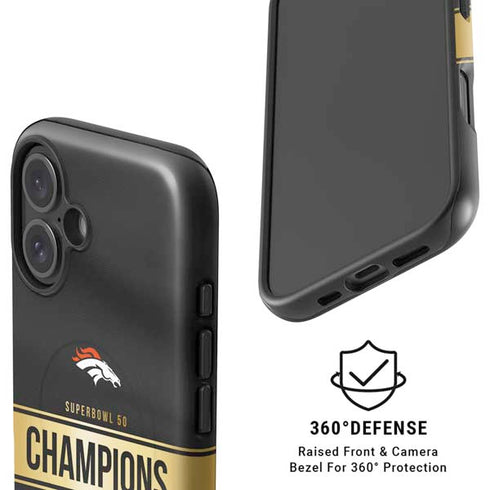 NFL Denver Broncos Super Bowl 50 Champions Black iPhone 16 Magsafe Impact Case