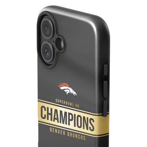 NFL Denver Broncos Super Bowl 50 Champions Black iPhone 16 Plus Impact Case