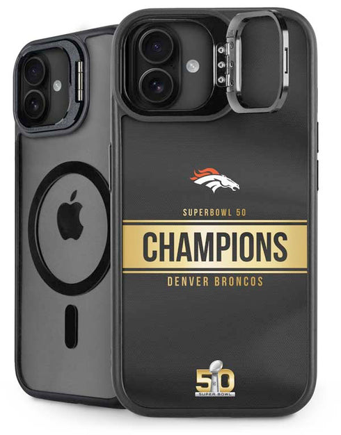 NFL Denver Broncos Super Bowl 50 Champions Black iPhone 16 Plus Kickstand Case