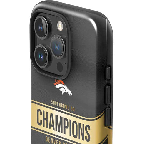 NFL Denver Broncos Super Bowl 50 Champions Black iPhone 16 Pro Impact Case