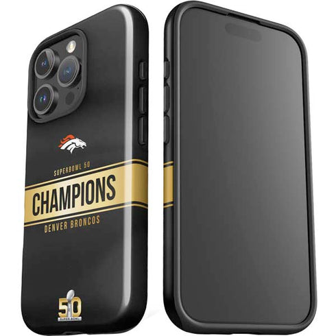 NFL Denver Broncos Super Bowl 50 Champions Black iPhone 16 Pro Max Impact Case