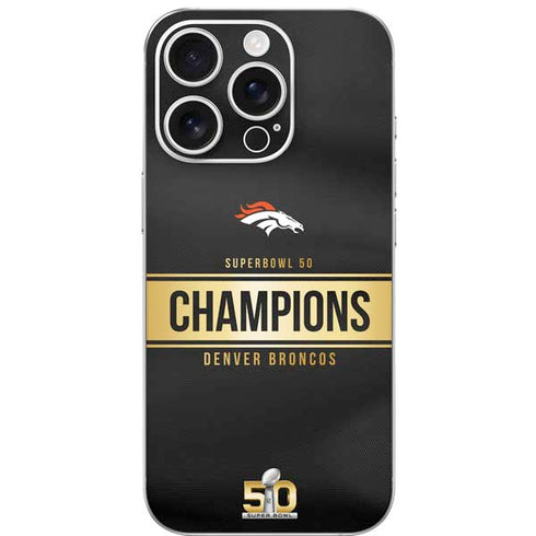 NFL Denver Broncos Super Bowl 50 Champions Black iPhone 16 Pro Skin