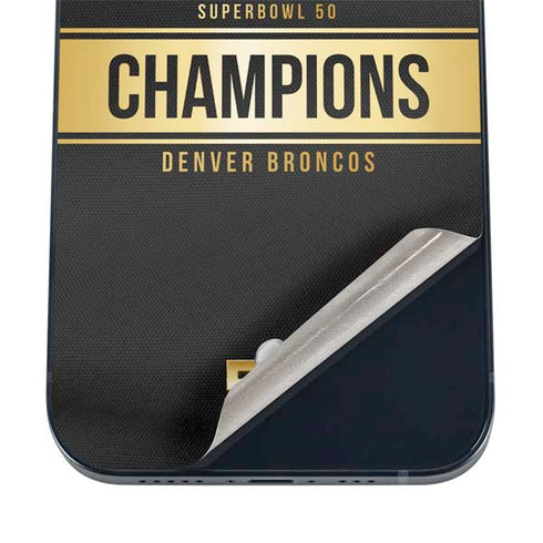 NFL Denver Broncos Super Bowl 50 Champions Black iPhone 16 Skin