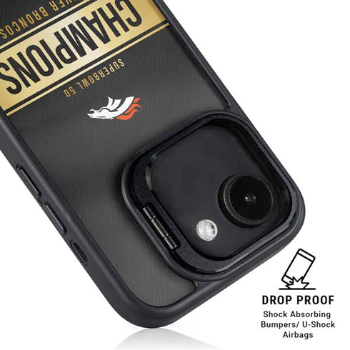 NFL Denver Broncos Super Bowl 50 Champions Black iPhone 16e Kickstand Case