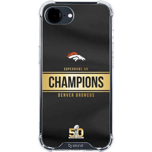 NFL Denver Broncos Super Bowl 50 Champions Black iPhone 16e Clear Case
