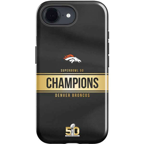 NFL Denver Broncos Super Bowl 50 Champions Black iPhone 16e Impact Case