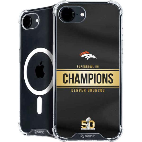 NFL Denver Broncos Super Bowl 50 Champions Black iPhone 16e MagSafe Case