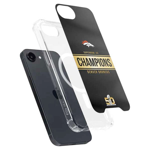 NFL Denver Broncos Super Bowl 50 Champions Black iPhone 16e MagSafe Case