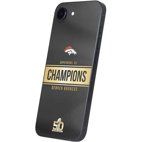 NFL Denver Broncos Super Bowl 50 Champions Black iPhone 16e Skin