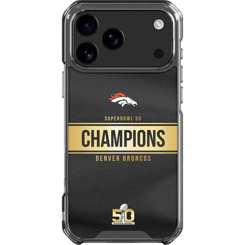 NFL Denver Broncos Super Bowl 50 Champions Black iPhone 18 Pro Max Clear Case